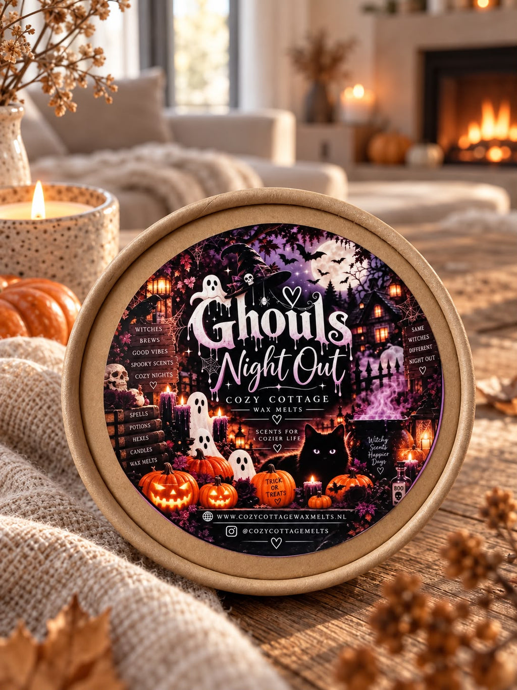 Ghouls Night Out Halloween waxmelts met Cinnamon & Frankincense – Cozy Cottage Melts