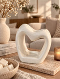 Luxe hartvormige Japandi geurbrander voor waxmelts, stijlvol woonaccessoire met modern design voor een warm, sfeervol en gezellig interieur